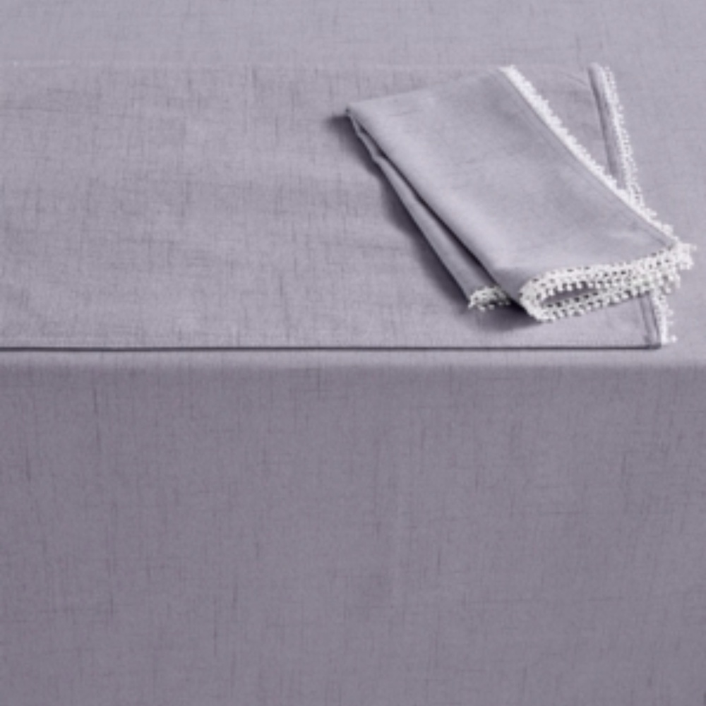 French Perle Solid Color Tablecloth, Wisteria - NWT - Picture 2 of 4